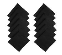 Handkerchiefs Men Hankies Cotton Handkerchiefs Lot Accessories Men 12pcs Rumal (Black)