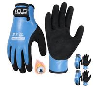HANDLANDY 100% Waterproof Thermal Winter Work Gloves, 2 Pairs, Blue, M
