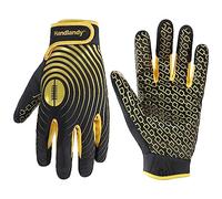 HANDLANDY American Football Gloves Men, Sticky Wide Receiver Grip Gloves, Black and Gold Stretch Fit Football Gloves Adult, XL