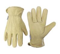 HANDLANDY Gardening Gloves for Men and Women, Thorn Proof Water Resistant Leather Work Gloves Heavy Duty Comfortable Utility Garden Working Gloves Full Cowhide XL Coffee