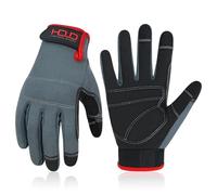HANDLANDY HLDD Mens Firm Grip General Utility Light Work Gloves, Mechanic Gloves Touchscreen for Men, Light Duty Safety Work Glove