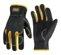 HANDLANDY Leather Gardening Gloves, Leather Work Gloves, Black, M | Durable Utility Men Women Garden Yard Working Glove, for Landscaping, Mechanic, Construction, Driving, Farming, Ranching