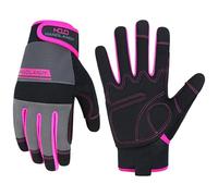 HANDLANDY Safety Work Gloves, Utility Mehanic Gloves, Pink, M | Durable Working Gloves for Women, Touchscreen, for Construction, Warehouse, Carpentry, Driving, Gardening, Landscaping
