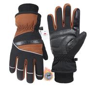 HANDLANDY Winter Gloves for Men Women - 3M Thinsulate Insulated Waterproof Skiing Cold Weather Gloves, for Hiking, Hunting, Fishing, Outdoor Work, Best Winter Gift (Brown, L)