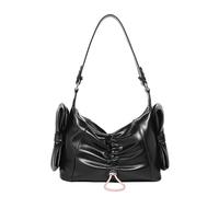 Handle Bag Armpit Sweet Bows Shoulder Satchel Purse Aesthetic Underarm for Everyday, Black, Mass Beauty