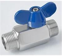 Handle Ball Valve Stainless Steel Leather Tube Pagoda Internal/External ThreadPN63 Miniature Water Valve Switch 1Pcs(M-M,1/4")