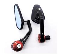 Handle Bar End 22mm Handlebar End Mirror Motorcycle Side Rearview Mirror For Cruiser Chopper Street Bikes Dirt Bikes Models(RED)