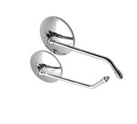 Handle Bar End 8/10MM Motorcycle Rearview Mirror ABS Cafe Racer Black Mirror For Cruiser Chopper Street Bikes Dirt Bikes Models(Chrome)