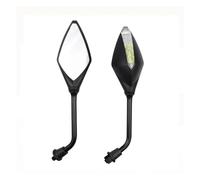 Handle Bar End 8 10MM Universal With LED Turn Signal Light Motorcycle Rearview Mirror For SYM JET X125 Cruiser Chopper Street Dirt Bikes Models(Black)