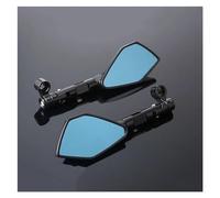 Handle Bar End For Cruiser Chopper Street Dirt Bikes Models 8 10MM Aluminum Alloy Motorcycle Rearview Mirror Universal(Black)