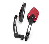 Handle Bar Rearview Kits Motorcycle Rearview Mirror 8 Mm 10 Mm Universal Rotatable Side Mirrors Motorcycle Replacement Parts(Red)