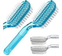 Handle Grip Fingernail Brush Two Sided Nail Brush Foot Scrub Brush Soft Stiff Bristles Hand Cleaning Brushes Nails Toes Scrubber for Men Women Kids,4 PCS