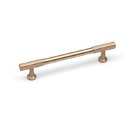 Handle & Home 128mm Brushed Brass Reeded Cabinet Handle - Modern Kitchen Drawer & Cupboard Pull