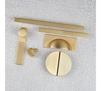 Handle & Home 30mm Brushed Brass Cupboard Knob Reeded Cabinet Drawer Door Pull Dark Gold Design