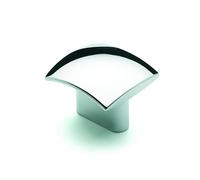 Handle & Home 32mm Polished Chrome Square Knob for Kitchen Cabinets | 16mm Centres | Bedroom | Bathroom | Furniture