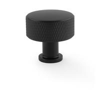 Handle & Home 35mm Matt Black Kitchen Knob Knurled Diamond Texture Cabinet Furniture Door Drawer Pull