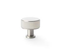 Handle & Home 35mm Satin Nickel Kitchen Knob Reeded Texture Cabinet Furniture Door Drawer Pull