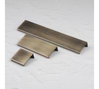Handle & Home 40mm Antique Brass Squared Edge Pull Handle Mount Profile Handle Drawer Office Kitchen Cupboard Door Cabinet Bedroom