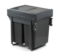 Handle & Home 450mm Kitchen Cupboard Bin Door Fix 2 x 30L Integrated Pull Out Waste Recycling