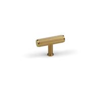 Handle & Home 55mm Solid Satin Brass Reeded T-Bar Knob