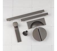 Handle & Home 64mm Dark Grey Ribbed Kitchen Cupboard Cup Handle Cabinet Drawer Door Pull Dark Anthracite Design
