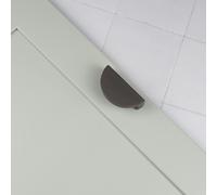 Handle & Home Anthracite Dark Grey Ribbed Detailing Handles and Coordinating Knobs - 64mm Half Moon Handle - Zinc