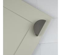 Handle & Home Anthracite Dark Grey Ribbed Detailing Handles and Coordinating Knobs - 64mm Ribbed Half Moon Handle - Zinc