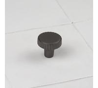 Handle & Home Anthracite Grey Ribbed Detailing Handles and Coordinating Knobs - 30mm Diameter Knob