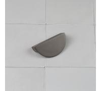 Handle & Home Anthracite Grey Ribbed Detailing Handles and Coordinating Knobs - 64mm Hole Centres (Half Moon)