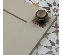 Handle & Home Antique Brass Round Knobs & Cup With Backplate - 38mm Diameter Knob