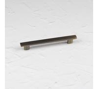 Handle & Home Antique Brushed Brass Ribbed Detailing Handles and Coordinating Knobs - 128mm Hole Centres