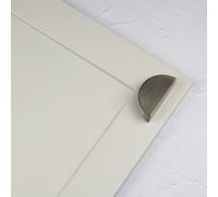 Handle & Home Antique Brushed Brass Ribbed Detailing Handles and Coordinating Knobs - 64mm Hole Centres (Ribbed Half Moon)