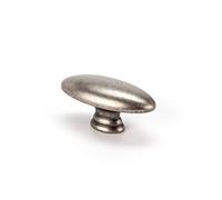 Handle & Home Antique Pewter 45mm Oval Knob for Kitchen Cabinets | Bedroom | Bathroom | Furniture