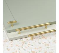 Handle & Home Brushed Brass Fluted 320mm Kitchen Cabinet Handle Cupboard Drawer Pull Reeded Gold Design