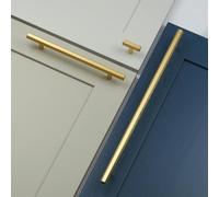 Handle & Home Brushed Brass Hexagon T-Bar Cabinet Handle & Knob - 320mm Handle - Aluminium - 1