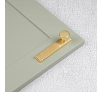 Handle & Home Brushed Brass Ribbed Detailing Handles and Coordinating Knobs - 96mm Hole Centres