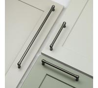 Handle & Home Brushed Grey Industrial Pipe Style Cabinet D Bar Handles - 160mm Handle