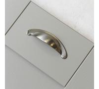 Handle & Home Brushed Nickel Shaker Cup Handle and Coordinating Knob - 64mm Handle