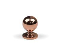 Handle & Home Copper Rose Gold Round Kitchen Knob Cupboard Door Pull 31mm Diameter Polished Cabinet Furniture Drawer Upcycle Hardware
