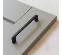 Handle & Home Matt Black Angled End D-Bar Handles - 128mm Handle - Zinc