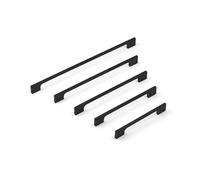 224mm Matt Black Cabinet Handle Slim Dark Modern Cupboard Door Drawer Pull Wardrobe Furniture Replacement
