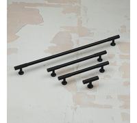 Handle & Home Matt Black Reeded T-Bar Knob/Handles - 320mm Handle
