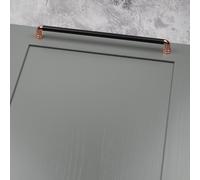 Handle & Home Polished Copper & Matt Black Industrial Bar Handles - 320mm Handle - Zinc