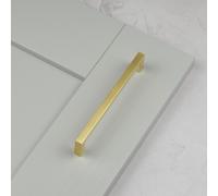 Handle & Home Satin Brass Square Handles - 160mm Handle