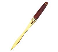Handle Letter Opener Knife Stainless Steel Knife Split File Envelopes Stationery Handle Portable Envelope Opener for School Home Work Uses (Mahogany Gold Letter Opener)