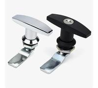 Handle Lock Rear Fixing T Zinc Alloy Tool Box Garage Door T Lock with Keys Industrial Cabinet Lock for Trailer Caravan Canop 1Pcs(Light-Withkey)