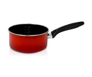 Handle Pot Saucepan Milk Pan Rome 16 CM Enamel Red 1,3 L Induction Suitable Pot