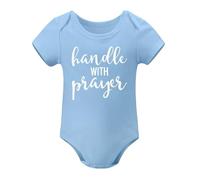 Handle Prayer Christian Religious Baby Bodysuit Jumper Girls Sky Blue-style 3months