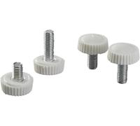 Handle Screws, 10Pcs Thumb Screw Black White Plastic Round Head Handle Threaded Knob Bolt Knurled(White,12MM-M6)