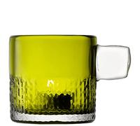 Handle Tealight Holder H9cm Olive | 1 Unit | Handmade Glass | HN04